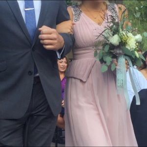 ASOS bridal blush embellished peplum dress